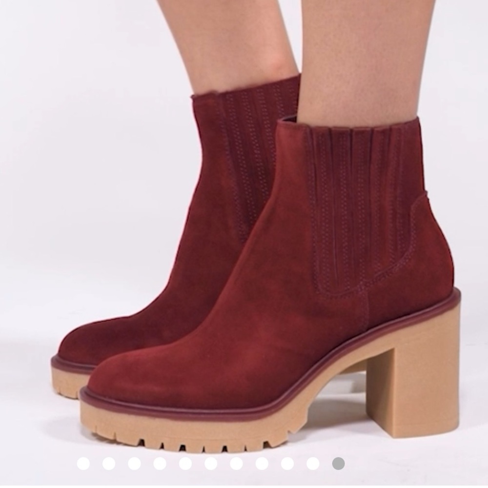 Castor H2O Booties in Maroon Suede